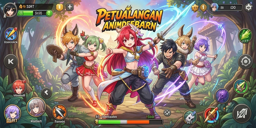 Tampilan gameplay 55RT yang dinamis dan penuh aksi.