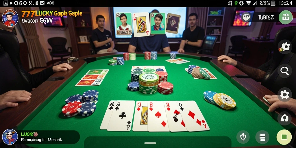 Screenshot gameplay 777LUCKY yang menunjukkan keseruan bermain Gaple.