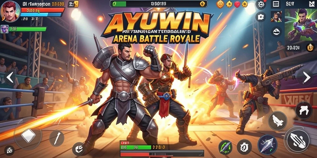 Screenshot gameplay AYUWIN menampilkan aksi pertarungan seru.
