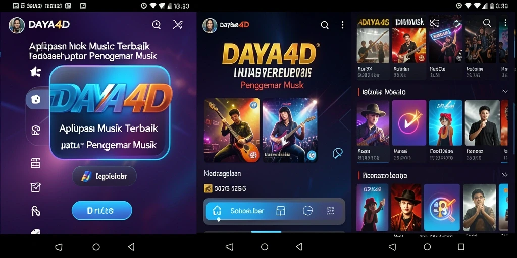 Screenshot utama DAYA4D menampilkan pemain menikmati musik interaktif.