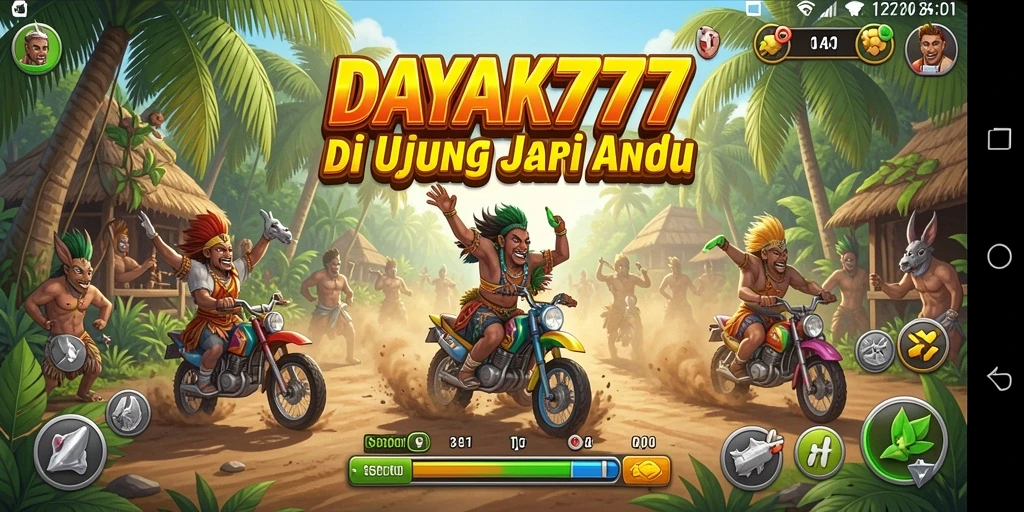 Screenshot utama DAYAK777 menampilkan aksi balapan yang mendebarkan.