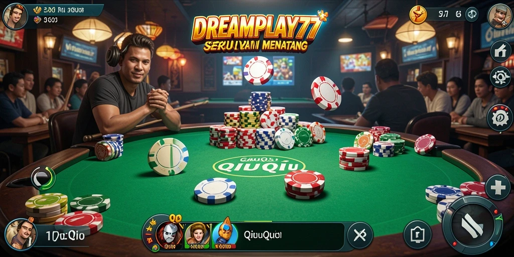 Tampilan menarik dari <strong>DREAMPLAY77</strong> yang memperlihatkan aksi seru permainan QiuQiu.