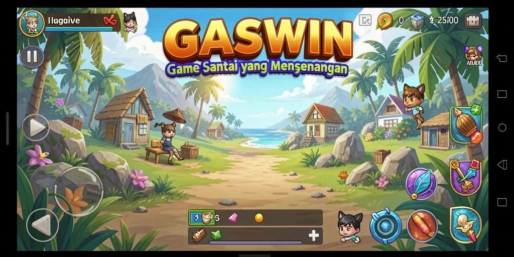 Screenshot GASWIN menampilkan gameplay yang menarik dan penuh warna.