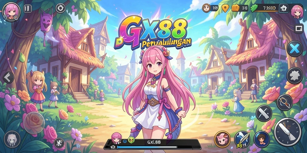 Screenshot menampilkan karakter Anime dalam aksi penuh warna.