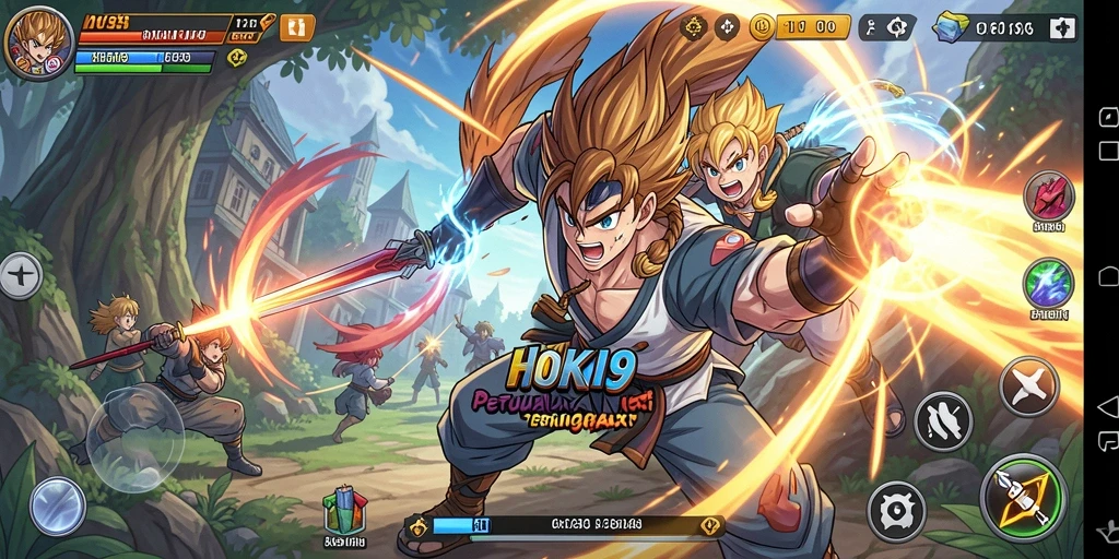 Gameplay HOKI9 menampilkan karakter Anime dalam pertarungan epik.