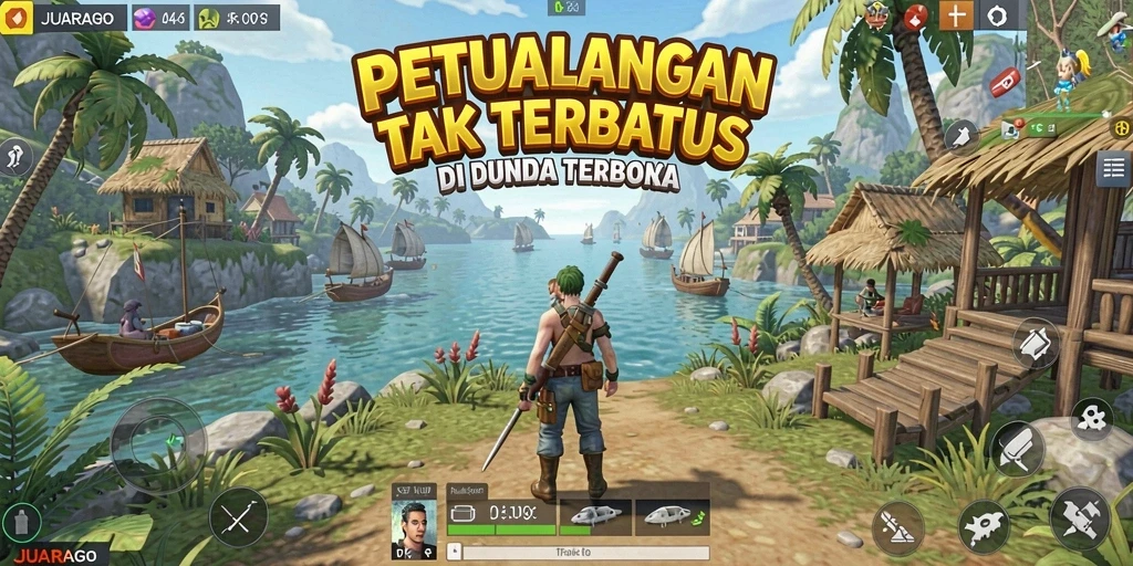 Tampilan gameplay JUARAGO yang menakjubkan di dunia terbuka.