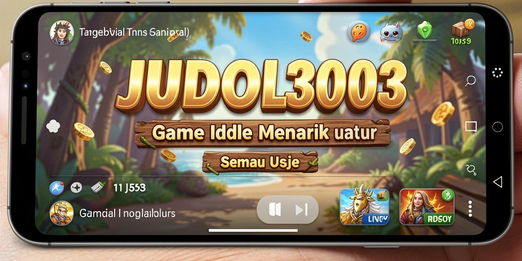 Screenshot gameplay JUDOL303, menampilkan karakter unik dan sistem Idle yang menarik.