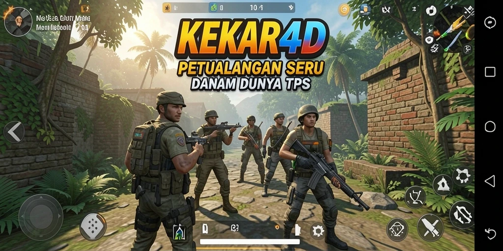 Screenshot utama KEKAR4D menampilkan aksi seru dalam gameplay TPS.