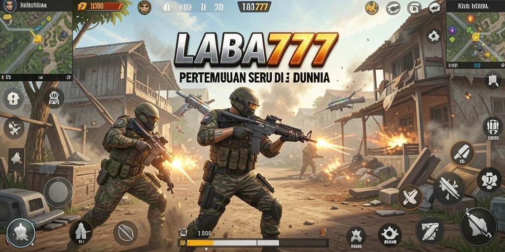 Tangkapan layar LABA777 menampilkan pertempuran intens di arena Battle Royale.
