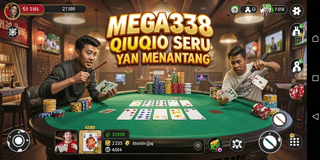 Tampilan gameplay seru dalam MEGA338 yang menggambarkan aksi QiuQiu.