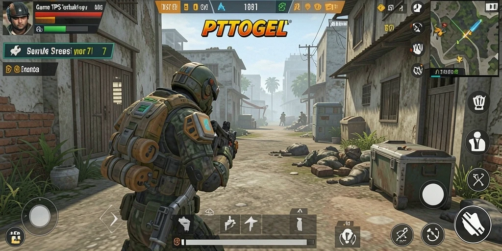 Gameplay intens PTTOGEL dengan aksi tembak-menembak yang seru.