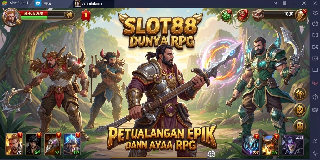 Tampilan gameplay yang mendebarkan dalam dunia fantasi RPG.